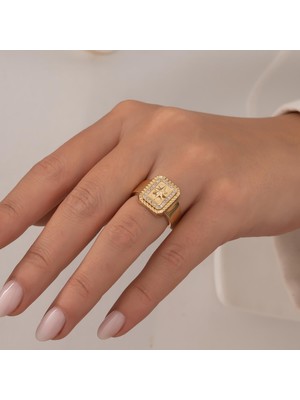 Hakan Mücevherat Taşlı Kuzey Yıldızı 14 Ayar Altın Yüzük