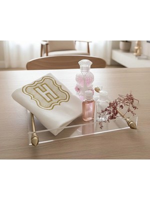 AGBTREND Saf Pamuk Kadife El Havlusu 30X50 cm Kişiye Özel Harf Nakışlı Hediyelik