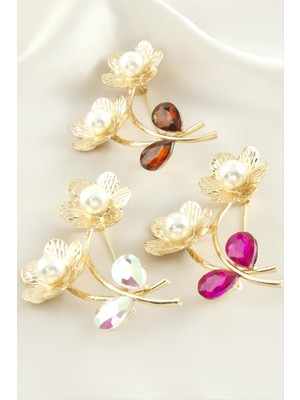 LTG Nova Papatya Mineli Inci Broş