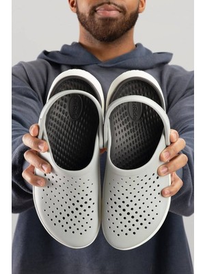 Crocs Slipper Inmotion Clog Ekstra Soft Literide Terlik Sandalet Gri Beyaz