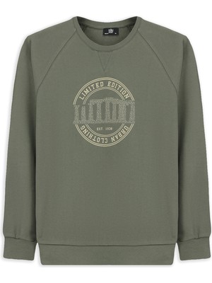 Kiğılı Bisiklet Yaka Regular Fit Baskılı Pamuk Sweatshirt