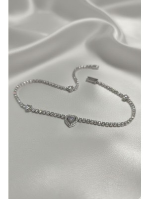 Aslı Kiraz Jewerly Çelik Minimal Su Yolu Gümüş Kadın Bileklik Kalpli Clk-Su-Yl-Gms-Kdn-Blk-Klp