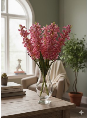 Yapay Çiçek Deryası Fuşya Sümbül 5 Dallı Ev ve Organizasyon Dekorasyonu