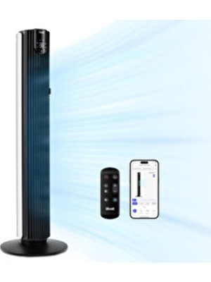 Levoit Akıllı 25DB Sessiz Kule Fan 42 Inç, 7,9m/s Yatak Odası Için Güçlü Elektrikli Soğutma Fanı