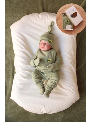 Ohlala Koala Avokado Nakışlı 5li Uzun Kollu Yenidoğan Set