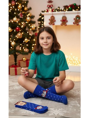 Yılbaşı Pamuk Çocuk Çorabi 1 Alana 1 Bedava 3-4 Yaş