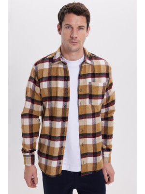 Tudors Erkek Regular Fit Rahat Kesim Kışlık Kareli Oduncu Gömlek