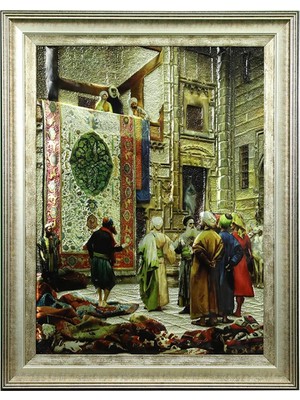 E38 El Işçiliği Halı Tüccarı Aliminyum Kabartma Tablo 58X74 CM-6386