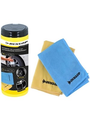Dunlop DUN102 Araç Temizlik Seti 2 Adet Mikrofiber Bez 35X35 cm (250 G/m²) + 40 Adet Temizleme Mendili