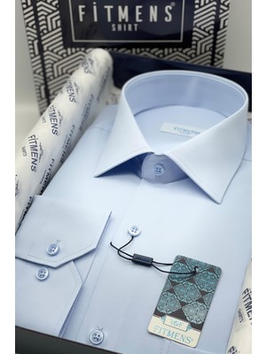Fitmens Klasik Uzun Kol Gold Saten Hediye Kutulu Erkek Gömlek FS-002160 - Açık Mavi