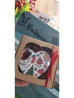 Butenin Atölyesi Yılbaşı Hediyesi, Kalp Figürlü Açacak Magnet, Kutulu