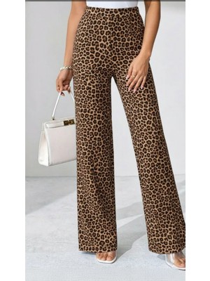 Gökyüzü Moda Kadın Yüksek Bel Paçaya Doğru Geniş Dalgıç Pantolon