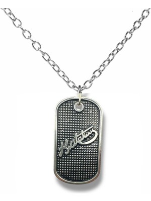 Kemal Atatürk Imzalı Erkek Künye Kolye – Gümüş Renk Unisex Metal Takı