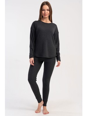 Vienetta Pamuklu Kadın Kaskorse Uzun Kol Uzun Paca Paca Pijama Takım, 511007