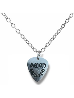 Amon Amarth Rock Grubu Pena Şeklinde Çift Taraflı Rock Işaretli Metal Zincirli Unisex Kolye