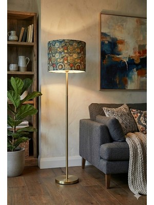 Otay Ev Dekorasyon Çini Tabağı Desenli Kumaş Lambader Başlığı ( Sadece Başlık )