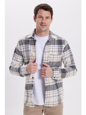 Tudors Erkek Regular Fit Rahat Kesim Kışlık Kareli Oduncu Gömlek