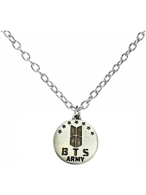 Bts Army Logolu Metal Kolye – 60 cm Uzun Zincirli K-Pop Aksesuar