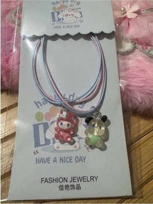Ayıcık ve My Melody 2’li Kolye – Best Friends Çift Kolye – Sevimli Arkadaşlık Takısı