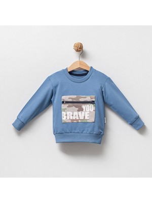 Overdo Erkek Çocuk %100 Pamuklu Kamuflaj Cepli Sweatshirt