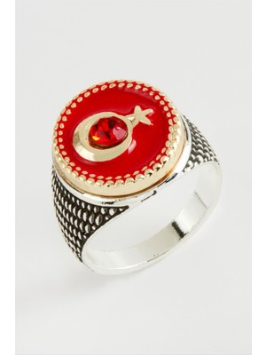 Ay Yıldız Metal Erkek Yüzük