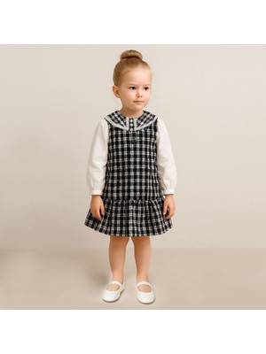 Overdo Kız Çocuk 5-8 Yaş Kareli Elbise