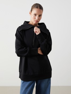 Lc Waikiki Yeni Sezon Dik Yaka Oversize Kadın Sweatshirt Tunik