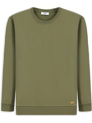 Kiğılı Bisiklet Yaka Regular Fit Pamuklu Basic Sweatshirt