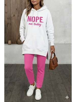 Janes Kadın Uzun Kollu Kapşonlu Bağcıklı Viskon Iki Iplik Sweat