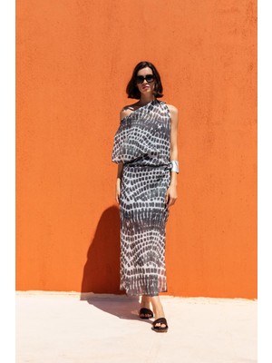 Kameya Tek Omuz Drapeli Elbise 25S40775