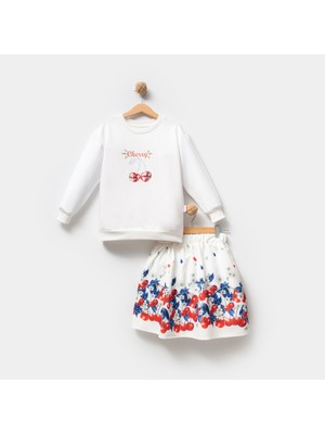 Overdo Kız 5-8 Yaş Kiraz Taş Baskılı Ikili Takım