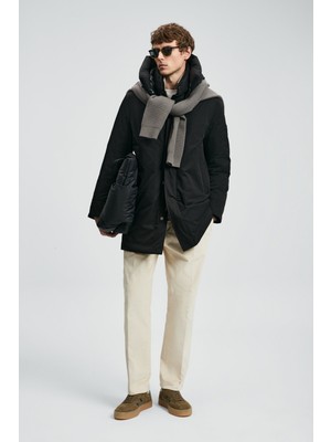 Lufian Erkek Donald Kaz Tüyü Mont 112120257 Siyah