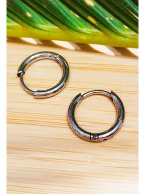 Monalisa Home 10MM Gümüş Renk  Halka Unisex Çelik Küpe