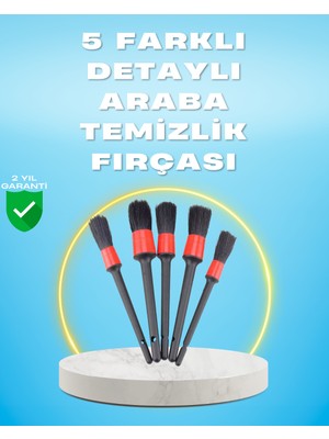 Astraltech 5'li Araba Temizlik Fırçaları-Farklı Boyutlu Fırçalarla Derinlemesine Temizlik