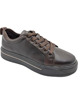 Voyager - M054 | Erkek Ortopedik Hakiki Deri Casual Ayakkabı - Kahverengi - 43