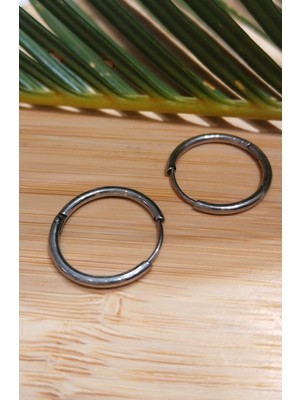 Monalisa Home 12MM Gümüş Renk  Halka Unisex Çelik Küpe
