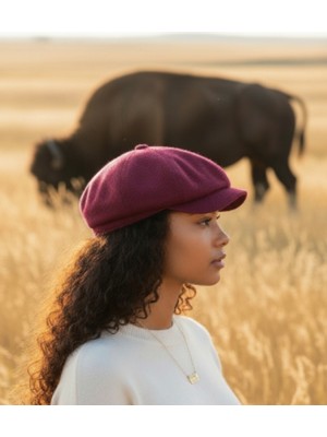 Golden Buffalo Kaşmir Yün Koleksiyonu Relax Kalıp 8 Parça Iskoç Kasket Bere Şapka