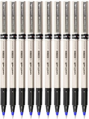 Artlantis Mavi Pilot Kalem UB-177 Fine Deluxe 10 Adet Uniball Pilot Kalem 0.5 mm Roller Uçlu Pilot Kalem Ince Uçlu Likit Mürekkep