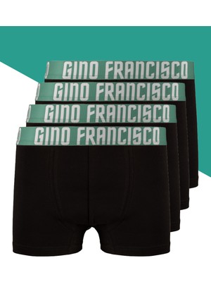 Gino Francisco Pamuklu Esnek 4'lü Kutusuz Comfort Yeşil Erkek Boxer - Mood Collection