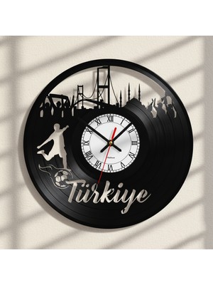 Craftverse Türkiye Futbol Temalı El Yapımı Plak Duvar Saati