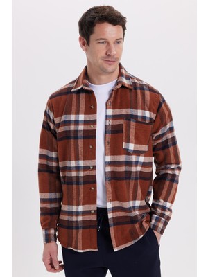 Tudors Erkek Regular Fit Rahat Kesim Kışlık Kareli Oduncu Gömlek