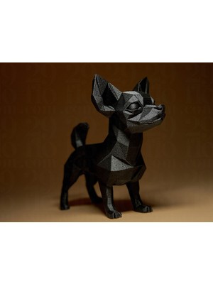 Linova Geometrik Şivava Köpeği Heykel Biblo Dekoratif Obje