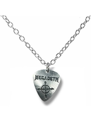 Megadeth Pena Kolye – Çift Taraflı Rock Işaretli Unisex Metal Kolye, 60 cm Zincir