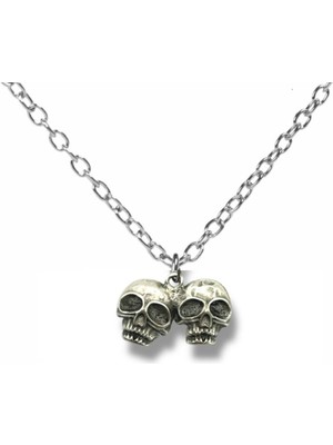 Ruh Ikizi | Ikili Kuru Kafa Figürlü Unisex Kolye Seti – 60 cm Zincir