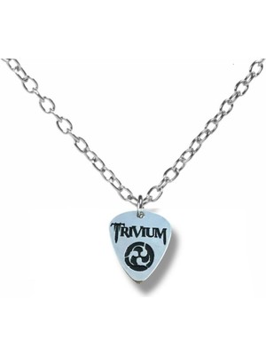 Trivium Metal Müzik Grubu Pena Şeklinde Çift Taraflı Rock Işaretli Unisex Metal Kolye