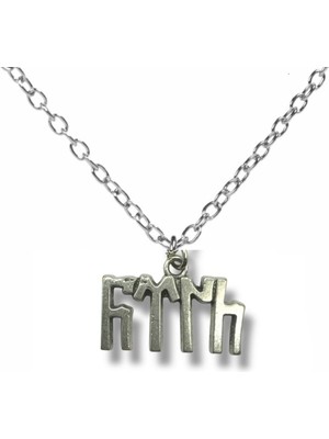 Göktürkçe "türk" Yazılı Gümüş Renk Unisex Kolye – Orhun Alfabesi Figürlü Anlamlı Takı