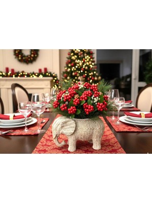 Mirsa Global Fil Saksı, Hasır Dokulu Sukulent Saksı,banyo Dekoru, Polyester Fil Saksı