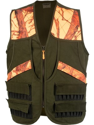 Tough Challenger Outdoor Ullr Erkek Avcı Yeleği · Turuncu-Haki · Yırtılmaya Dayanıklı · Çok Cepli · Av Torbalı · Fişeklikli - 702 003