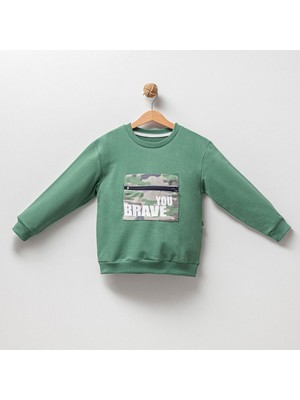 Overdo Erkek Çocuk %100 Pamuklu Kamuflaj Cepli Sweatshirt