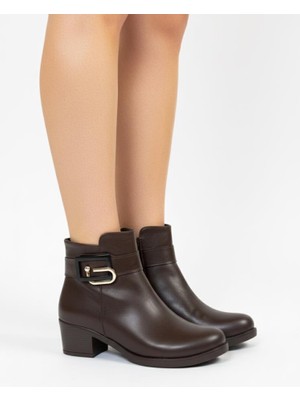 Punto 354198 Fermuarlı Topuklu Kadın Bot